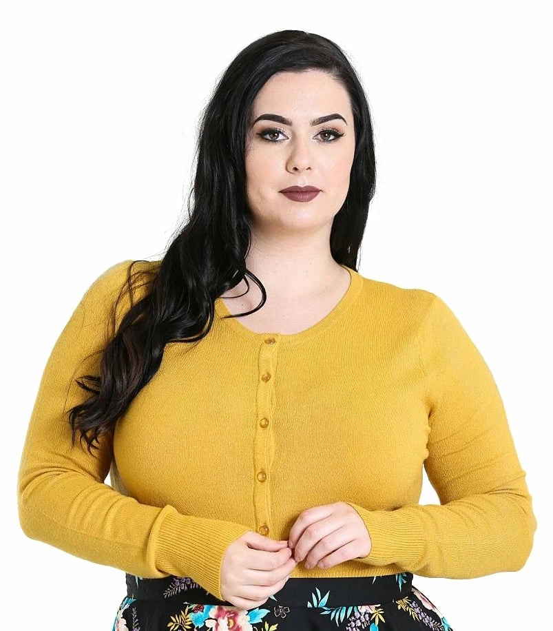 Deals 🎁 HELL BUNNY PALOMA CARDIGAN MUSTARD ⭐ 3 HELL BUNNY PALOMA CARDIGAN MUSTARD