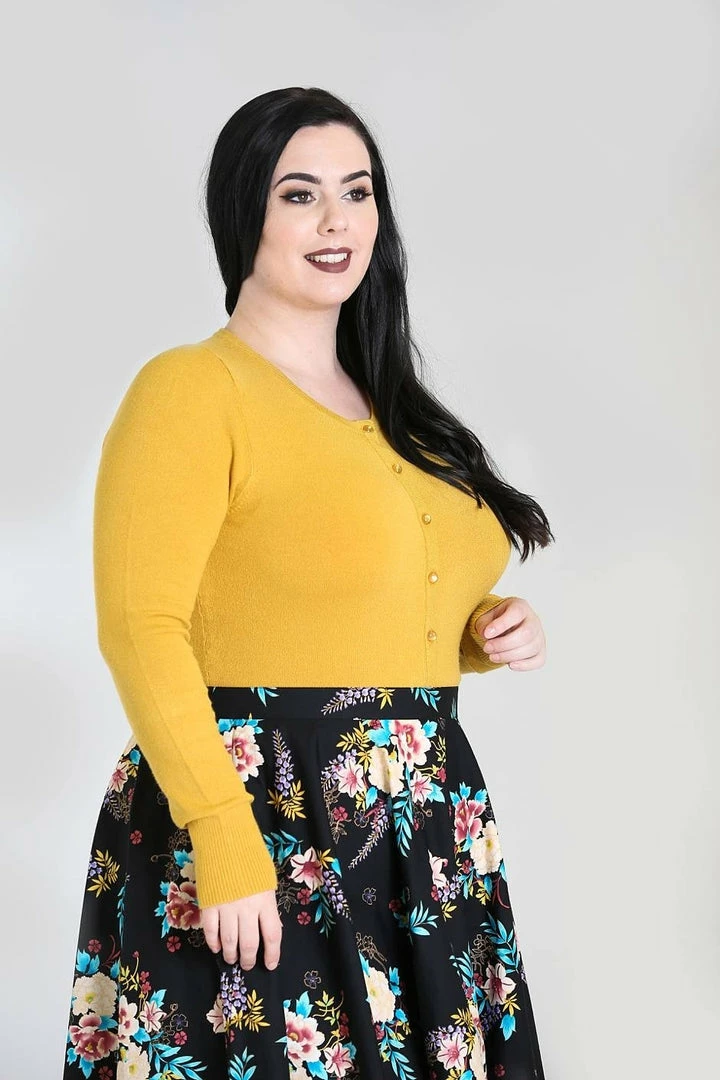 Deals 🎁 HELL BUNNY PALOMA CARDIGAN MUSTARD ⭐ 4 HELL BUNNY PALOMA CARDIGAN MUSTARD
