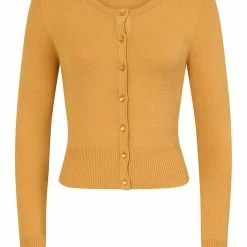 Deals 🎁 HELL BUNNY PALOMA CARDIGAN MUSTARD ⭐ 10 HELL BUNNY PALOMA CARDIGAN MUSTARD