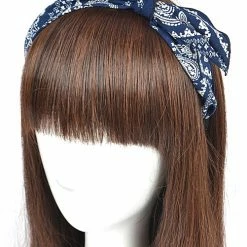 None BILLIE KNOT BANDANA HEADBAND NAVY