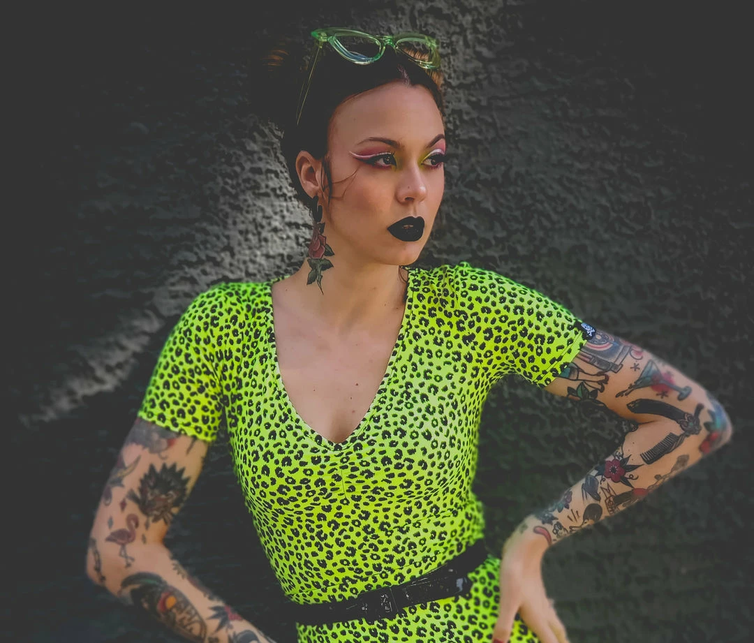 Coupon ๐คฉ SOURPUSS NEON YELLOW LEOPARD SUZIE TOP ๐ 3 SOURPUSS NEON YELLOW LEOPARD SUZIE TOP