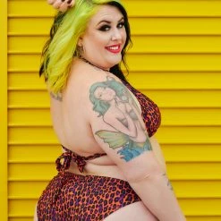 What's New SOURPUSS ORANGE LEOPARD SCRUNCH BIKINI