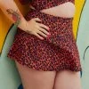 SOURPUSS ORANGE LEOPARD SWIM SKIRT