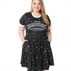 UNIQUE VINTAGE X OUIJA BOARD TESSA FIT & FLARE DRESS