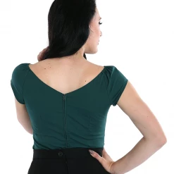 HELL BUNNY PETUNIA TOP GREEN