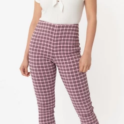 Shop Sour+Plus UNIQUE VINTAGE PINK & BLACK PLAID RACHELLE CAPRIS