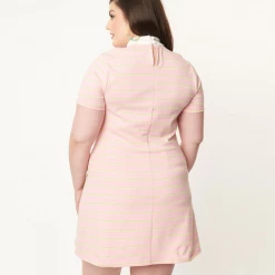 What's New SMAK PARLOUR MOCK NECK TURTLENECK WAVE MAKER DRESS PINK