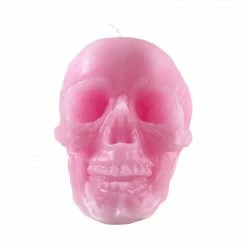 Haunted Homewares SOURPUSS ANATOMICAL SKULL CANDLE PINK