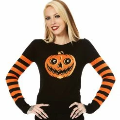 SOURPUSS PUMPKIN STRIPE SWEATER