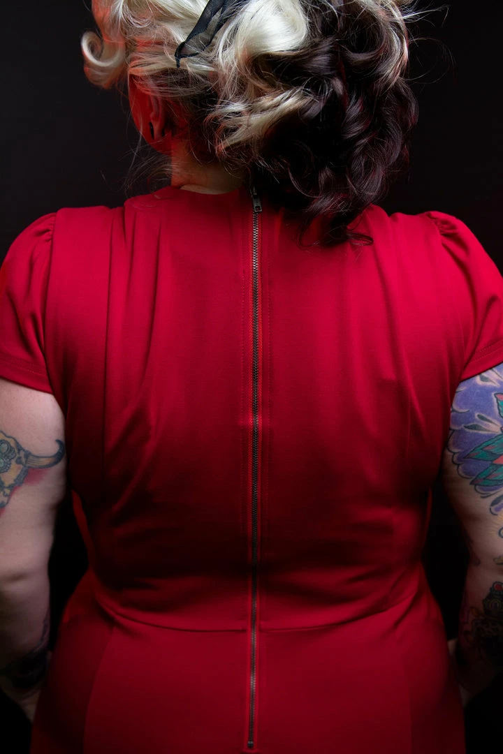 Promo 😉 SOURPUSS STUD COLLAR 👗 DRESS RED 👏 8 SOURPUSS STUD COLLAR DRESS RED