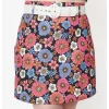 SMAK PARLOUR BLACK & PURPLE FLORAL PRINT EASY DOES IT BELTED MINI SKIRT Shop Sour+Plus
