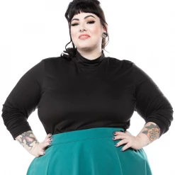 Shop Sour+Plus RETROLICIOUS BLACK MOCK NECK TOP