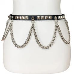 Funk Plus ROCK ME PYRAMID STUD AND CHAINS BELT