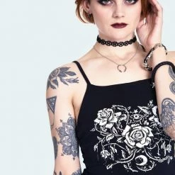 Apparel JAWBREAKER ROSE VINE THIGH-SLIT DRESS