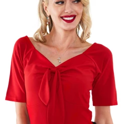 VOODOO VIXEN SANDRA TIE TOP RED