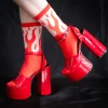 ECTOGASM SHEER FLAME SOCKS RED