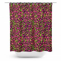 SOURPUSS PINK LEOPARD SHOWER CURTAIN Haunted Homewares