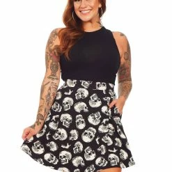 SOURPUSS SKULL DUGGERY SKATER SKIRT