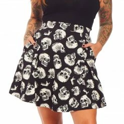 SOURPUSS SKULL DUGGERY SKATER SKIRT