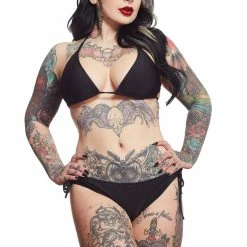 Ghouls Just Wanna Have Sun SOURPUSS SOLID BLACK STRING BIKINI