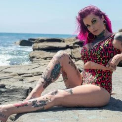 SOURPUSS LEOPARD MONOKINI HOT PINK