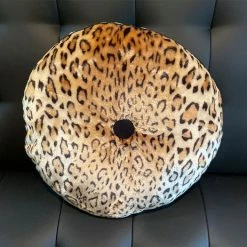 SOURPUSS VELVET LEOPARD ROUND PILLOW Haunted Homewares