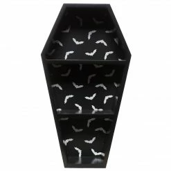 Haunted Homewares SOURPUSS BAT PRINT COFFIN SHELF