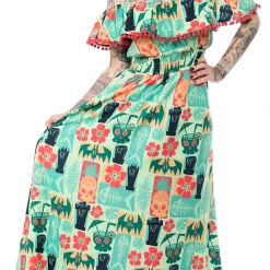 Ghouls Just Wanna Have Sun SOURPUSS KREEP A TIKI FIESTA MAXI DRESS