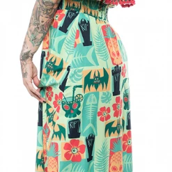 Ghouls Just Wanna Have Sun SOURPUSS KREEP A TIKI FIESTA MAXI DRESS