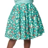 UNIQUE VINTAGE GREEN STRAWBERRY FLORAL PRINT COLLINS WRAP SWING SKIRT Shop Sour+Plus