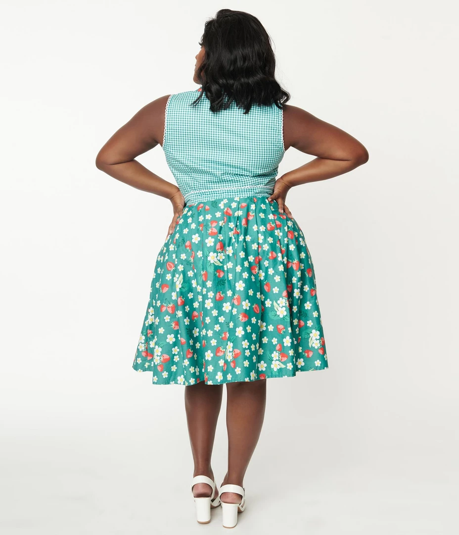 Cheap ๐ UNIQUE VINTAGE GREEN STRAWBERRY FLORAL PRINT COLLINS WRAP SWING ๐ SKIRT Shop Sour+Plus ๐ 5 UNIQUE VINTAGE GREEN STRAWBERRY FLORAL PRINT COLLINS WRAP SWING SKIRT Shop Sour+Plus