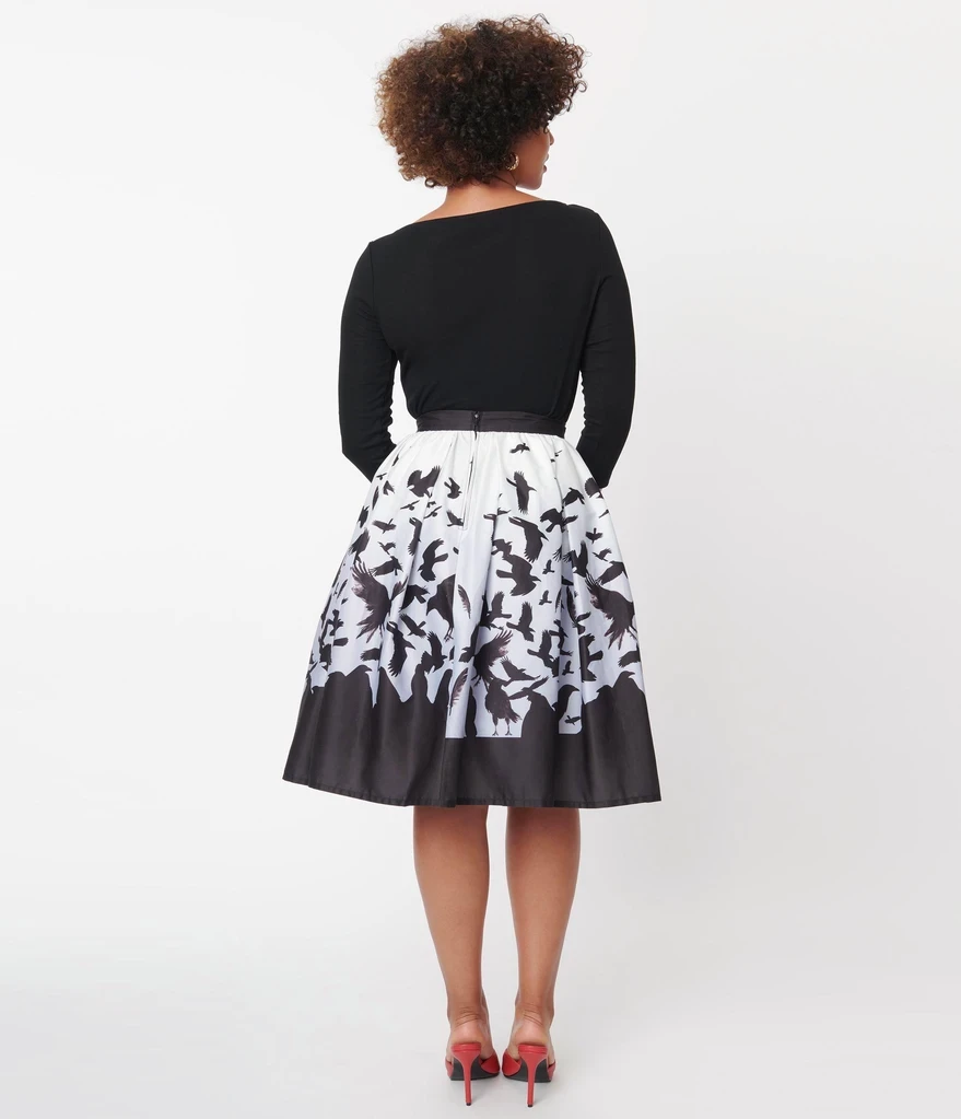 Deals ๐ UNIQUE VINTAGE X HITCHCOCK THE BIRDS SWING ๐ SKIRT ๐ฅ 5 UNIQUE VINTAGE X HITCHCOCK THE BIRDS SWING SKIRT