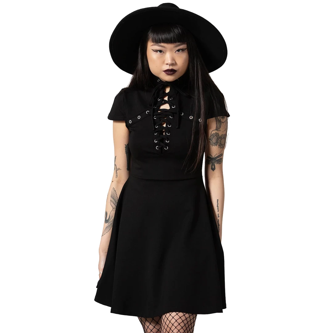 Deals ❤️ Shop Sour+Plus KILLSTAR TIED UP SKATER 👗 DRESS 😉 3 Shop Sour+Plus KILLSTAR TIED UP SKATER DRESS