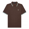FRED PERRY TWIN TIPPED POLO CHOCOLATE/ICE Apparel