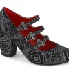 Footwear DEMONIA VIVIKA BAT BUCKLE MARY JANE HEELS BLK/SILVER