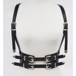 None WESTERN MULTI BUCKLE HARNESS BLACK/SLVR