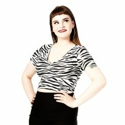 Shop Sour+Plus SOURPUSS ZEBRA SUZIE TOP WHITE